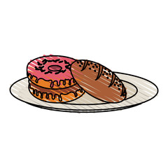 yummy sweet donut icon