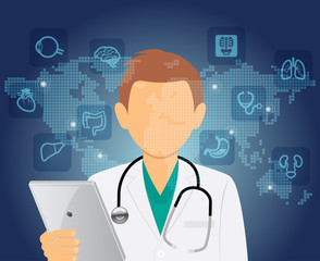 Medical Healthcare Doctor Online Consultation Using Tablet