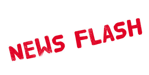 News Flash rubber stamp. Grunge design with dust scratches. Effects can be easily removed for a clean, crisp look. Color is easily changed.