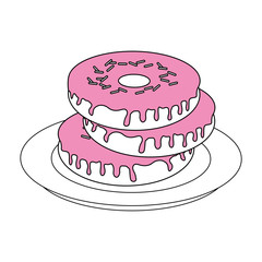 yummy sweet donut icon