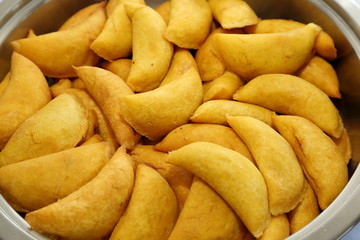 Close up Bowl of Fried Dumplings appetizer