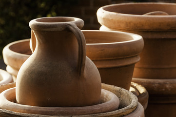 Fototapeta na wymiar planting pots and urn