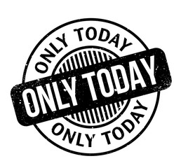 Only Today rubber stamp. Grunge design with dust scratches. Effects can be easily removed for a clean, crisp look. Color is easily changed.