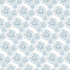 Vector pattern with stylized flowers. Seamless floral print, nature background, textile texture