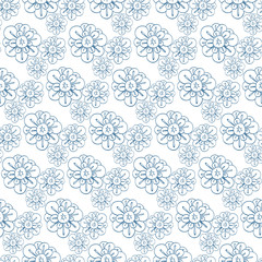 Vector pattern with stylized flowers. Seamless floral print, nature background, textile texture