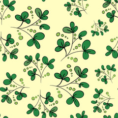 Floral vector background with green leaves and branches