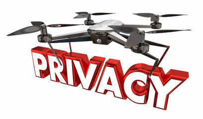 Privacy Intrusion Security Violated Drone Flying Carrying Word 3d Illustration