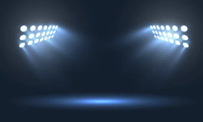 Deurstickers Soccer stadium projectors © tuulijumala
