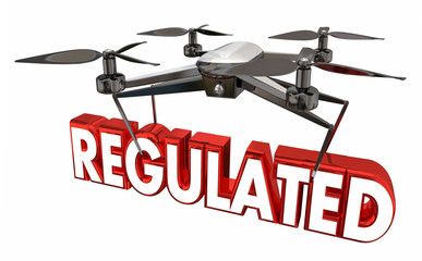 Regulated Airspace Regulation Drone Flying Carrying Word 3d Illustration
