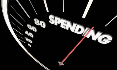 Fototapeta premium Spending Costs Budget Speedometer Measure Results 3d Illustration