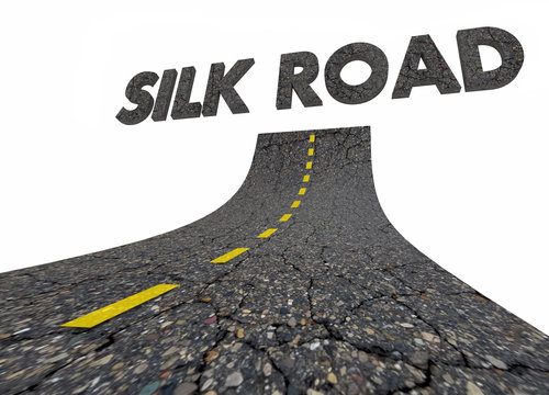 Silk Road New Trade Route China Asia Words 3d Illustration