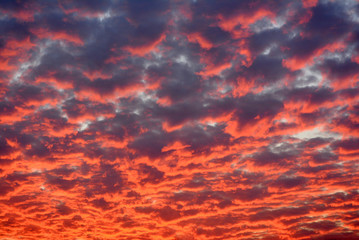 Sunset - Red cloudscape in the evening