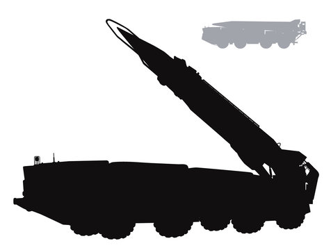 black missile launcher silhouette on white background clip art preview