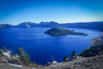 Crater Lake Caldera in Autumn