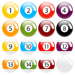 Billiard - Pool - Snooker Balls Vector Set Isolated
