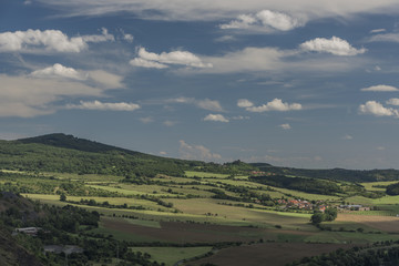 Fototapeta na wymiar Field in valley of river Labe in north Bohemia