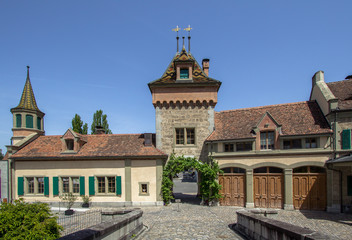 Oberhofen castle on the lake Thun in Switzerland