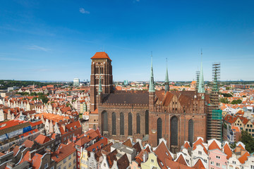 Top view of the church in Gdansk