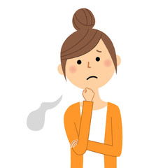 若い女性　ママ　ため息