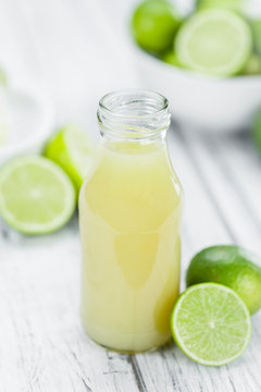 Portion of Fresh Lime Juice (selective focus)