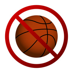 Basketball Forbidden Sign Isolated