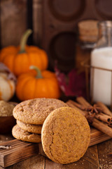 Fall snickerdoodle cookies with pumpkin