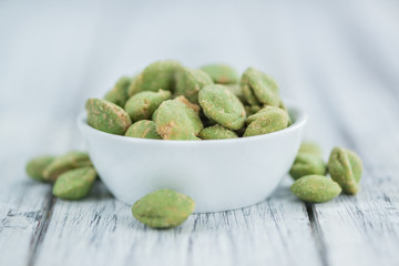 Portion of Wasabi Peanuts