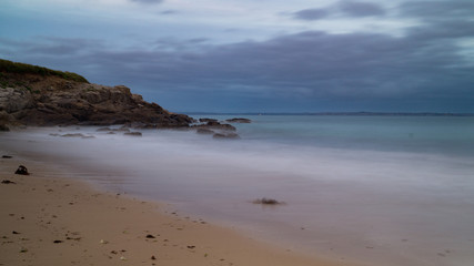 Fototapeta na wymiar Long exposure sea (Brittany coast)