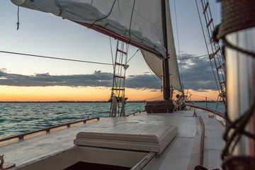 Sailing in the Keys Waiting for Sunset.  Exposure done while in a Sailing Boat in the Keys, USA.