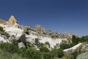 Uchisar and Pigeons Valley in Cappadocia, Turkey