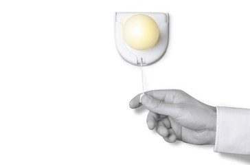 hand switching on a light