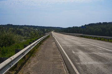 Entrance to the bridge over the river Vyatka