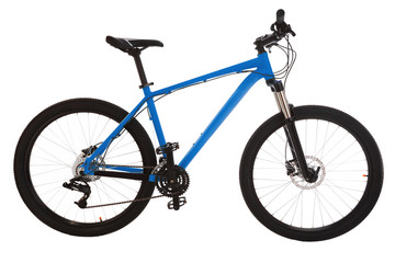 Fototapeta premium Green mountain bike isolated on white background