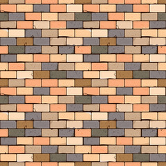 Distressed overlay texture of old brickwork, grunge background. Abstract vector illustration. Seamless brick wall pattern