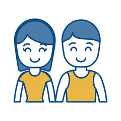 couple of woman and man icon