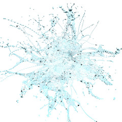 water splash shape on white background. Abstract 3d rendering illustration