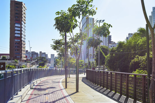Coco Park sidewalk in Fortaleza, Ceara State, Brazil