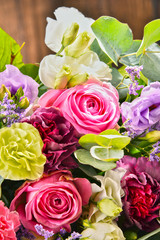 Composition with bouquet of flowers