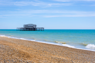 Ruins of the West Pier in Brighton, England