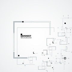 Line, square, circle elements. Style geometric pattern. Modern vector background with space for text