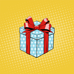 Gift box. Illustration in pop art style