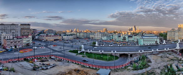 Moscow panorama - Belorussky (Smolenskaya) railway terminal (station)