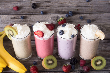 Milk shake with berries
