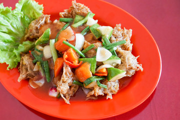 Cobra snake in sweet and sour sauce with vegetable extreme food cuisine