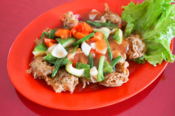Cobra snake in sweet and sour sauce with vegetable extreme food cuisine
