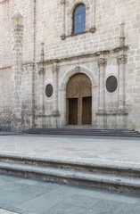 Doors of colonial temple morelia michoacan., Mexico