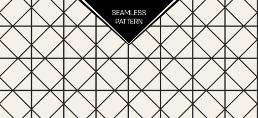 Abstract concept vector monochrome geometric pattern. Black and white minimal background. Creative illustration template. Seamless stylish texture. For wallpaper, surface, web design, textile, decor.