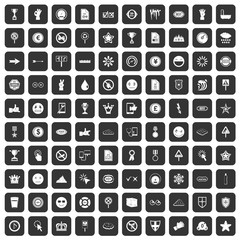 100 symbol icons set black