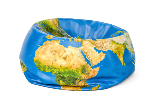 Deflated Earth Globe, 3D Rendering