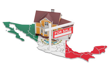Naklejka premium Property for sale and rent in Mexico concept, 3D rendering